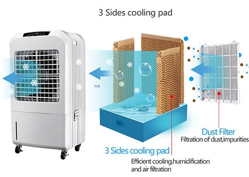 115W Klima taşınabilir evaporatif soğutucu Hızlı Serin 3200m3/h
